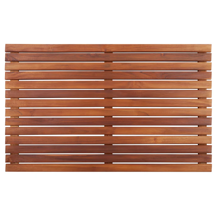 Ahşap Paspas - Kaydırmaz Tabanlı Doğal Teak - 50x70 - Görsel 2