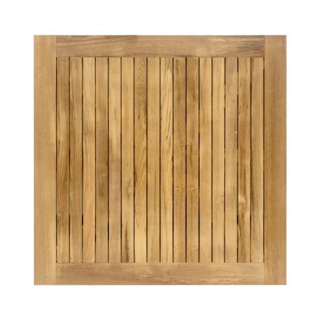 Teak ağacından masa tablası, el yapımı ve hava koşullarına dayanıklı, veranda, bahçe ve iç mekan kullanımı için uygun.